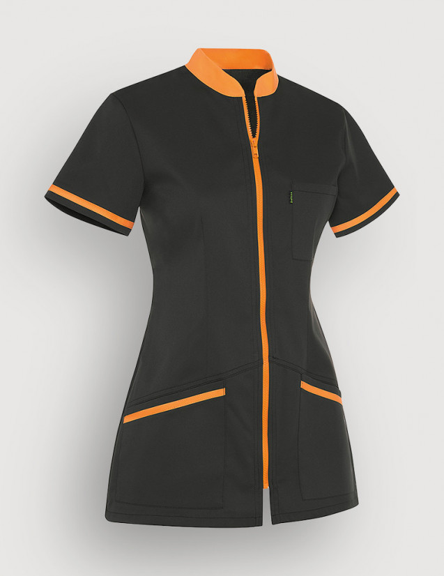 Blouse médicale femme Celia Ardoise et couleur orange abricot Made in France by Belissa