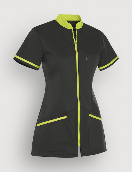 Blouse médicale femme Celia Ardoise et couleur vert anis Made in France by Belissa