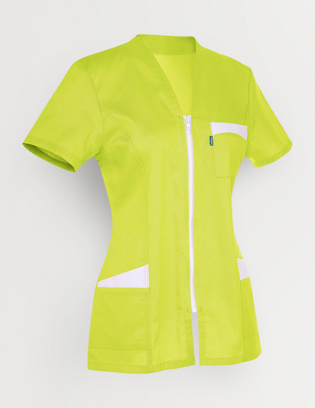 Blouse médicale femme Louise vert anis-blanc Blouse médicale femme Louise vert anis-blanc