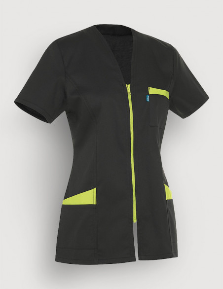 Blouse médicale femme Louise Ardoise-Vert Anis Made in France by Belissa