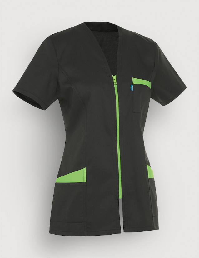 Blouse médicale femme Louise Ardoise-Vert Pomme Made in France by Belissa