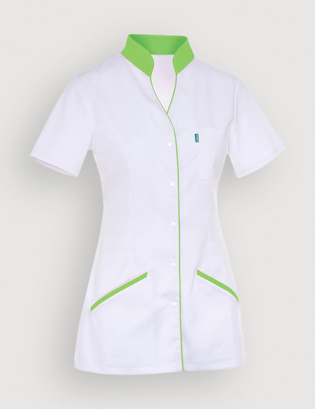 Blouse médicale femme Matilda blanc-Vert Pomme by Belissa