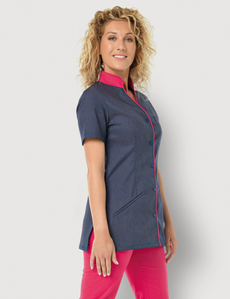 Blouse médicale femme Matilda jeans-Framboise by Belissa
