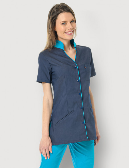 Blouse médicale femme Matilda jeans-Océan by Belissa