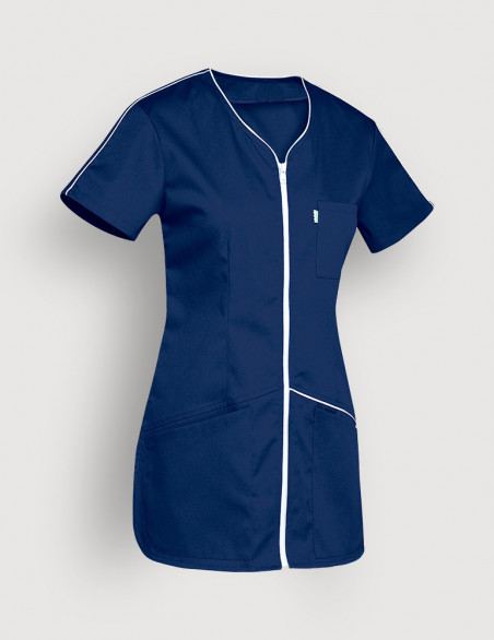 Blouse medicale femme Vic Marine-Blanc by Belissa. Vue ghost