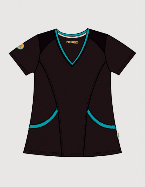 Tunique médicale femme Livia noir océan Medicale Sportswear - Fit for Work by Belissa 2