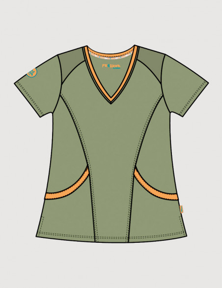 Tunique médicale femme Livia noir océan Medicale Sportswear - Fit for Work by Belissa