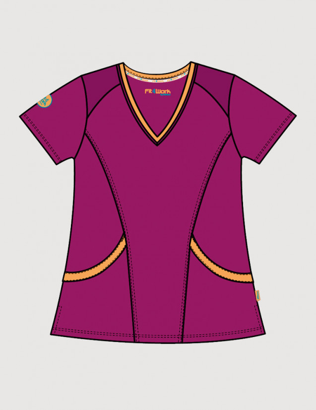 Tunique médicale femme Livia noir océan Medicale Sportswear - Fit for Work by Belissa