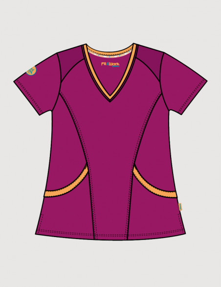 Tunique médicale femme Livia noir océan Medicale Sportswear - Fit for Work by Belissa