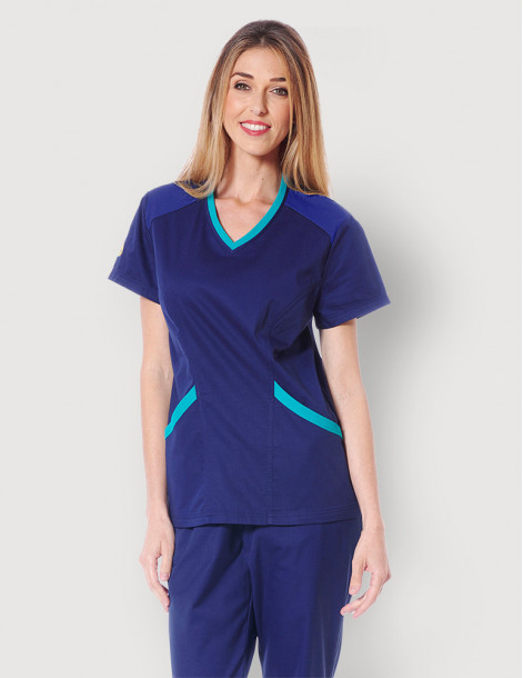 Tunique médicale femme Livia noir océan Medicale Sportswear - Fit for Work by Belissa 2