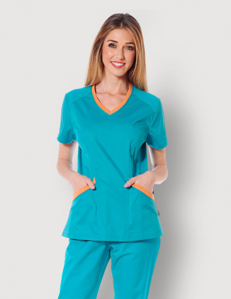 Tunique médicale femme Livia noir océan Medicale Sportswear - Fit for Work by Belissa