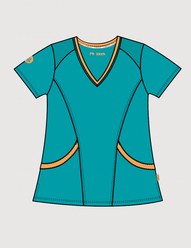 Tunique médicale femme Livia noir océan Medicale Sportswear - Fit for Work by Belissa Tunique médicale femme Livia noir océan Medicale Sportswear - Fit for Work by Belissa