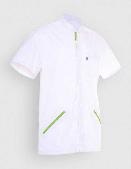 Blouse médicale homme Charly Blanc-Vert Pomme by Belissa