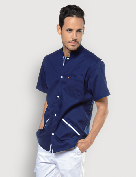 Blouse médicale homme Charly Anis-Blanc by Belissa 2