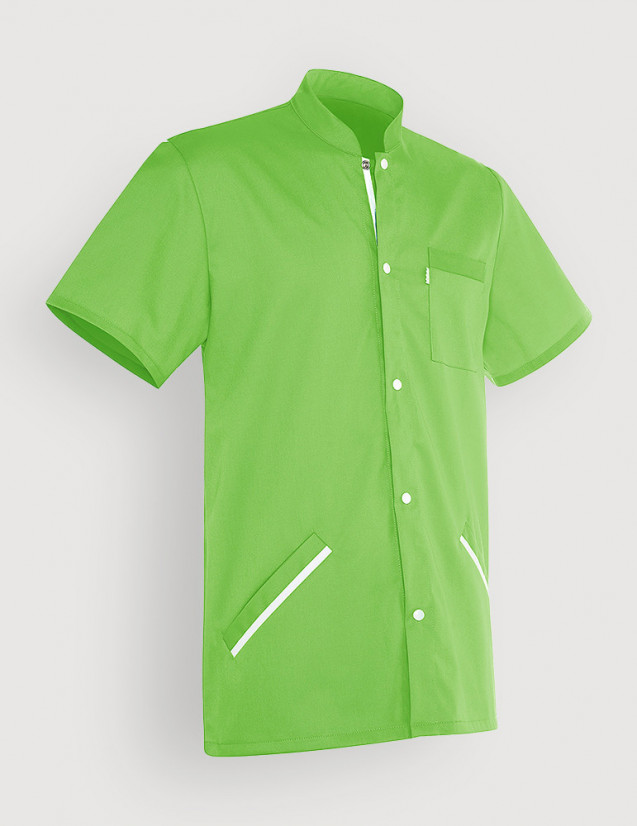 Blouse médicale homme Charly Vert Pomme-Blanc by Belissa