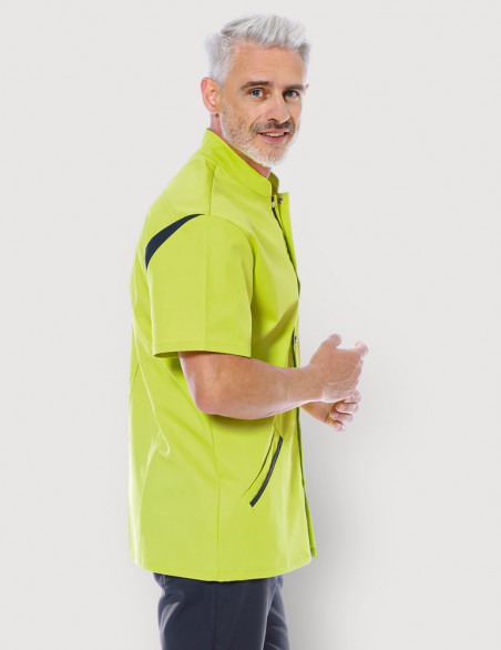 Blouse médicale homme Charly Vert Anis-Ardoise Made in France by Belissa