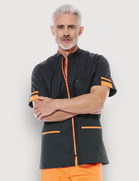 Blouse médicale homme Marley ardoise-abricot by Belissa