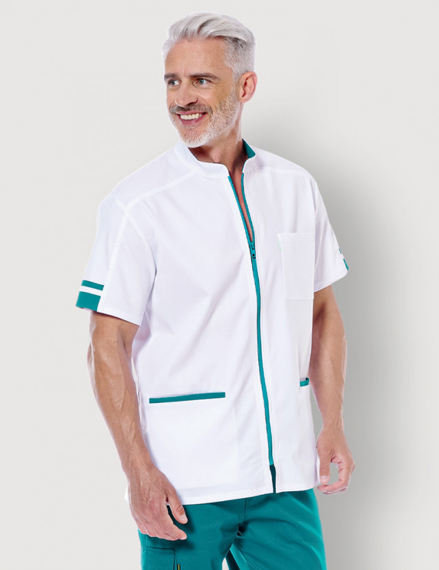 Blouse médicale homme Marley blanc-Canard by Belissa
