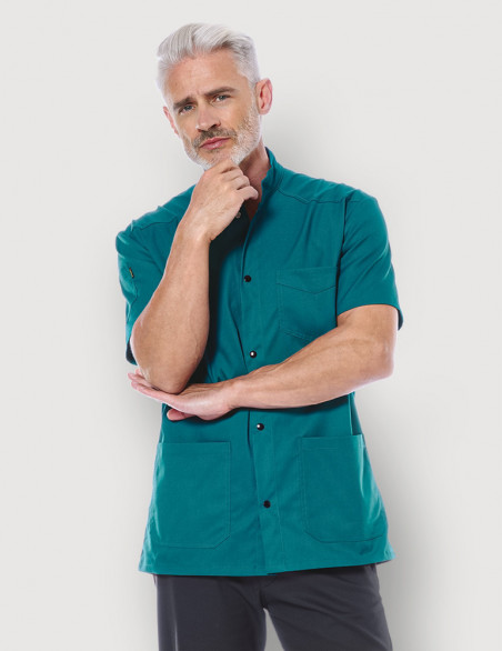 Blouse médicale Couleur pour homme Sam bleu Canard by Belissa