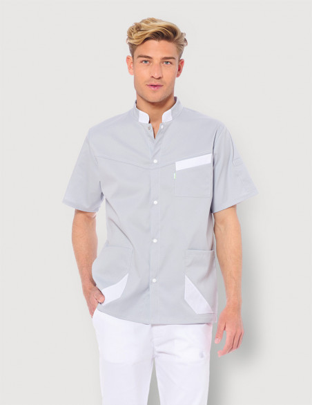 Blouse médicale unisexe Gris-blanc  Made in France by Belissa