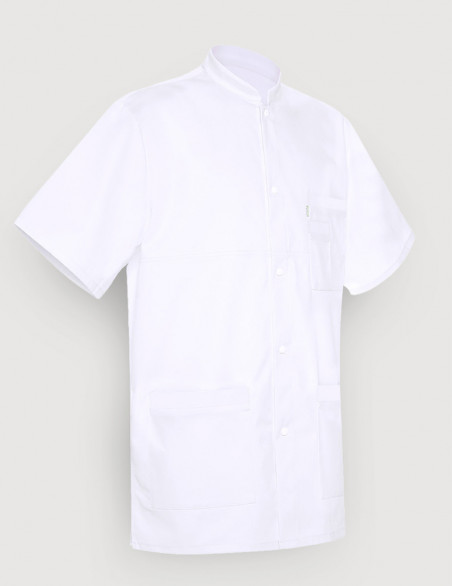 Blouse médicale unisexe Kevin blanc uni Made in France by Belissa