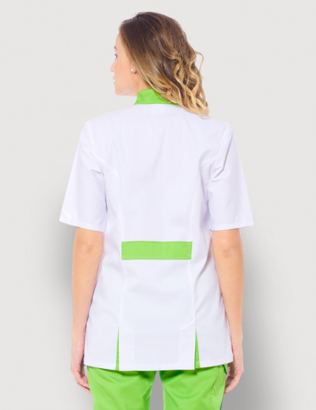 Blouse médicale femme Julia Blanc Couleur Belissa -  vue de dos