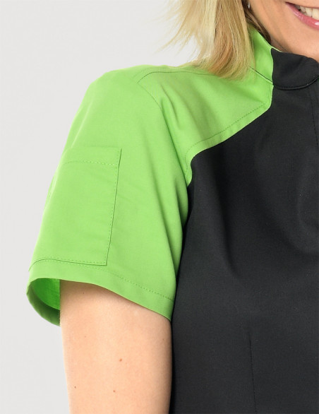 Blouse médicale femme Bonnie Ardoise et couleur vert pomme - Made in France - Belissa