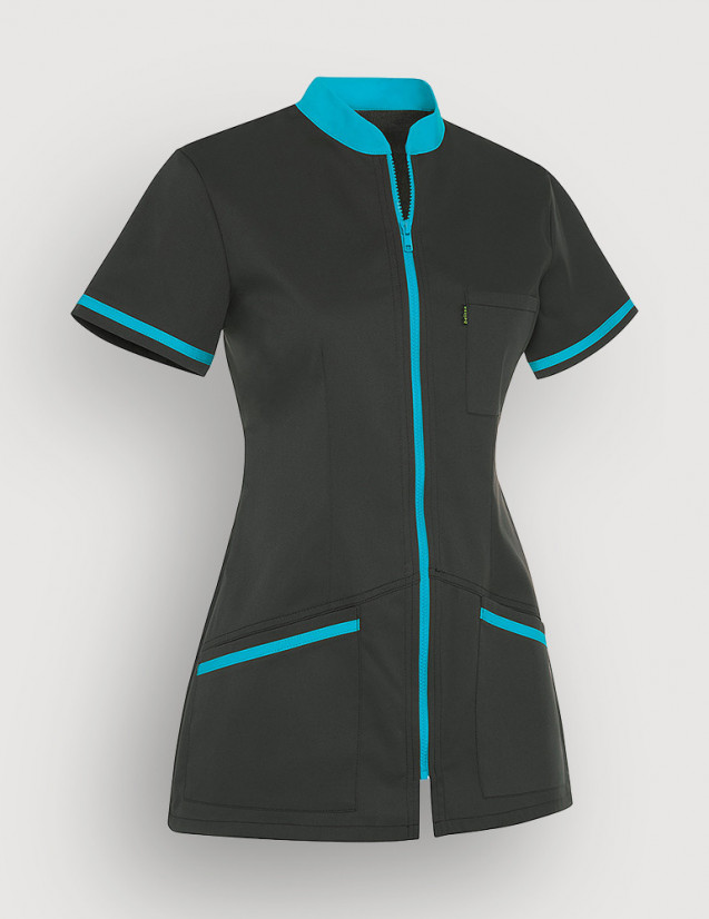 Blouse médicale femme Celia Ardoise et couleur bleu océan Made in France by Belissa