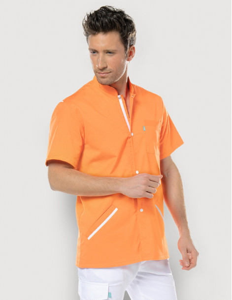 Blouse médicale homme Charly Anis-Blanc by Belissa 2
