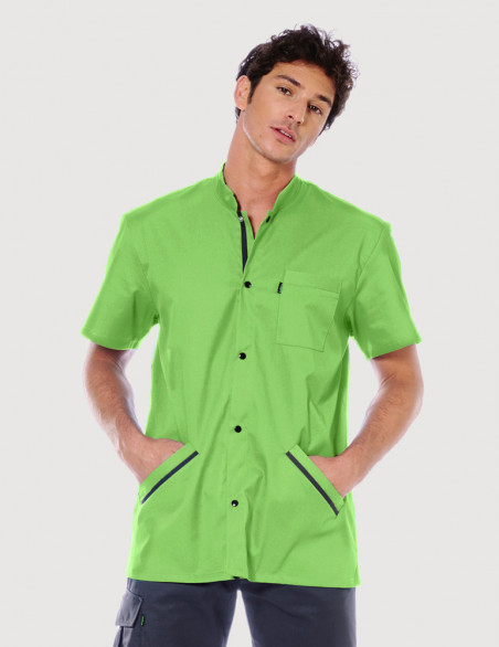 Blouse médicale homme Charly Vert Pomme-Ardoise Made in France by Belissa