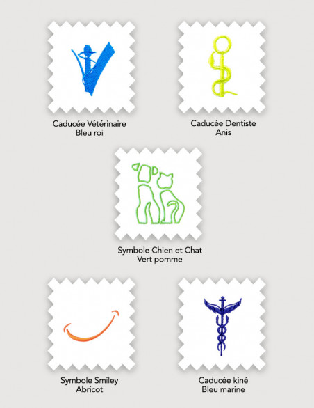 Broderie Caducée pour blouse médicale