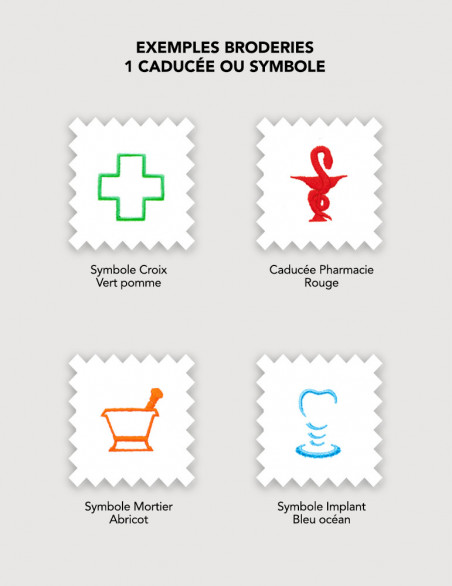 Broderie Caducée pour blouse médicale
