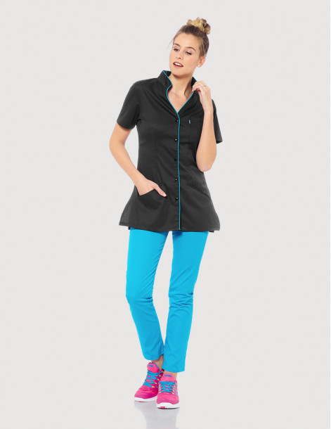 Blouse médicale femme Matilda Ardoise-Bleu Océan by Belissa 2