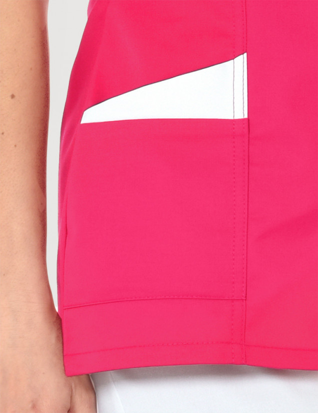 Blouse médicale femme Louise framboise-blanc Blouse médicale femme Louise framboise-blanc