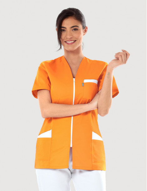 Blouse médicale femme Louise Bleu Marine-blanc 2