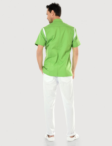 Blouse médicale homme Charly Vert Pomme-Blanc by Belissa