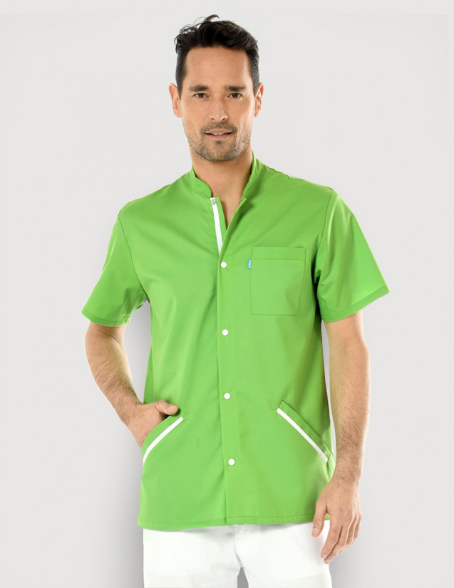 Blouse médicale homme Charly Vert Pomme-Blanc by Belissa