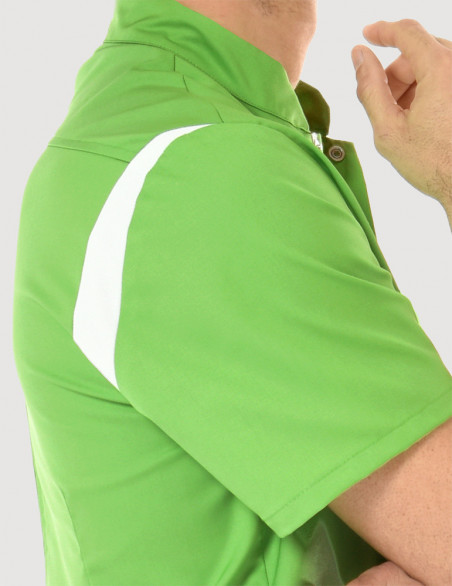 Blouse médicale homme Charly Vert Pomme-Blanc by Belissa