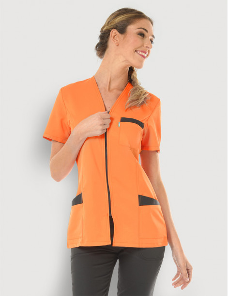 Blouse médicale femme Louise Bleu Canard-Ardoise Made in France by Belissa 2