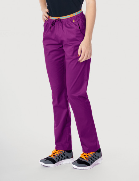 Pantalon médical femme Lara Lie de vin - Fit for Work by Belissa