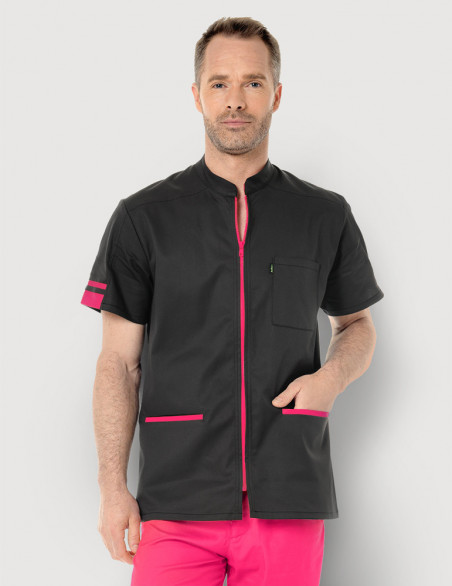 Blouse médicale homme Marley ardoise-framboise by Belissa