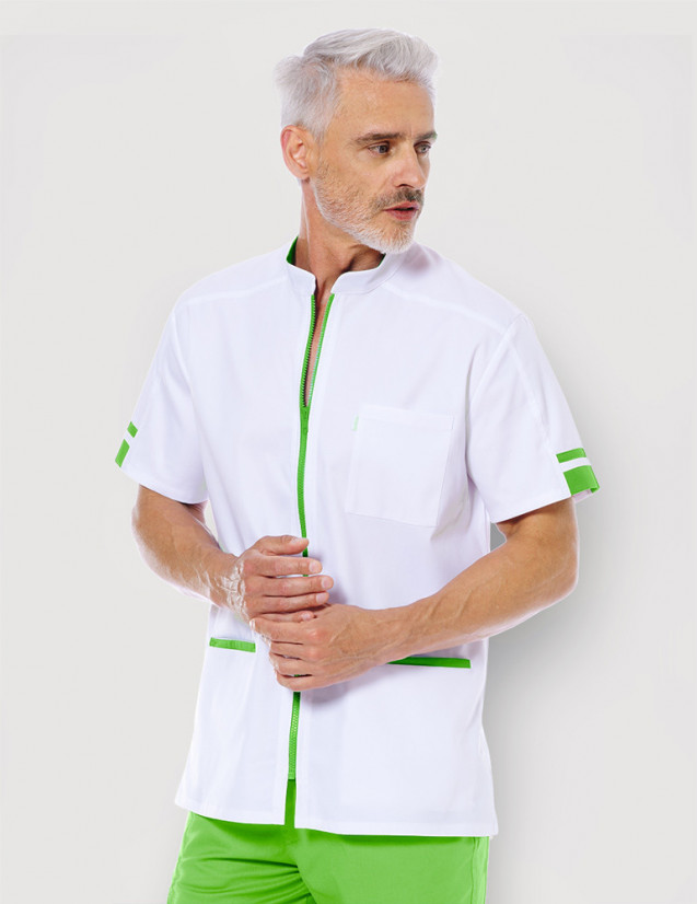 Blouse médicale homme Marley blanc-Pomme by Belissa