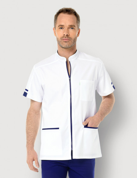 Blouse médicale homme Marley blanc-Marine by Belissa