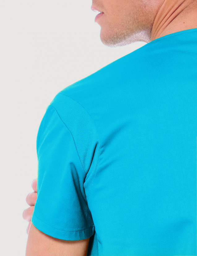 Blouse médicale unisexe Bleu Océan Made in France by Belissa Blouse médicale unisexe Bleu Océan Made in France by Belissa