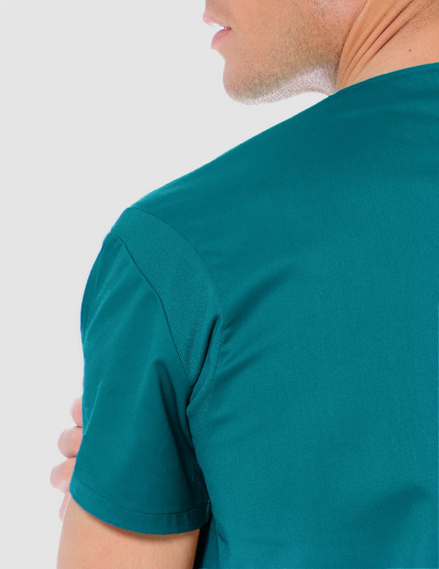 Blouse médicale unisexe Bleu Canard Made in France by Belissa Blouse médicale unisexe Bleu Canard Made in France by Belissa