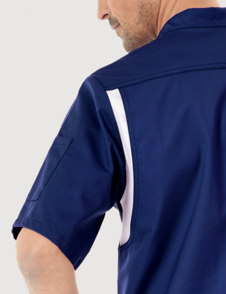 Blouse médicale unisexe Bleu-Marine-blanc  Made in France by Belissa