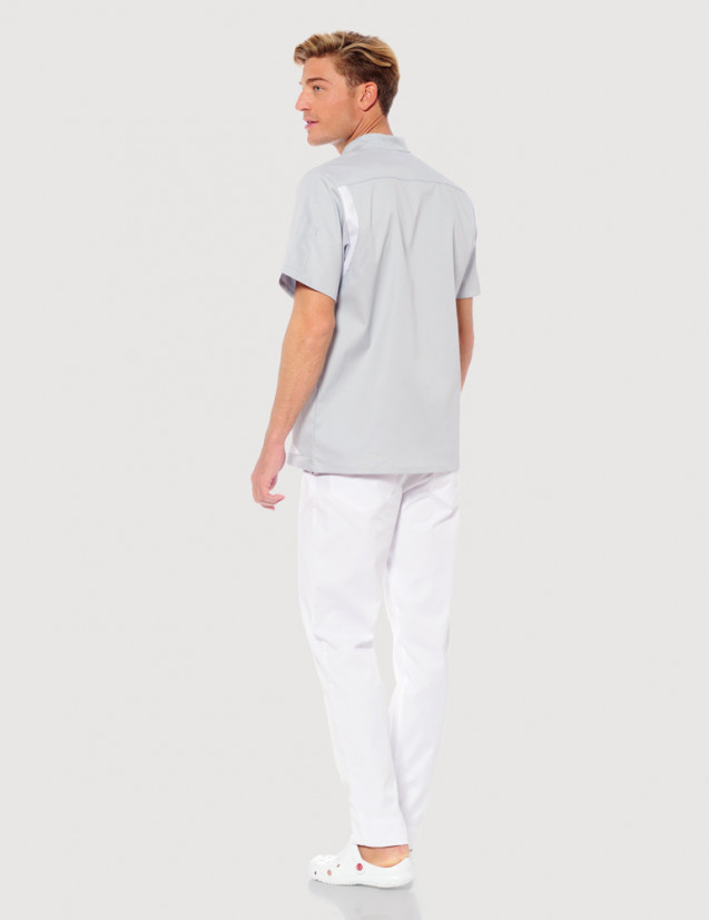 Blouse médicale unisexe Gris-blanc  Made in France by Belissa