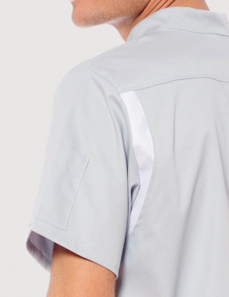 Blouse médicale unisexe Gris-blanc  Made in France by Belissa