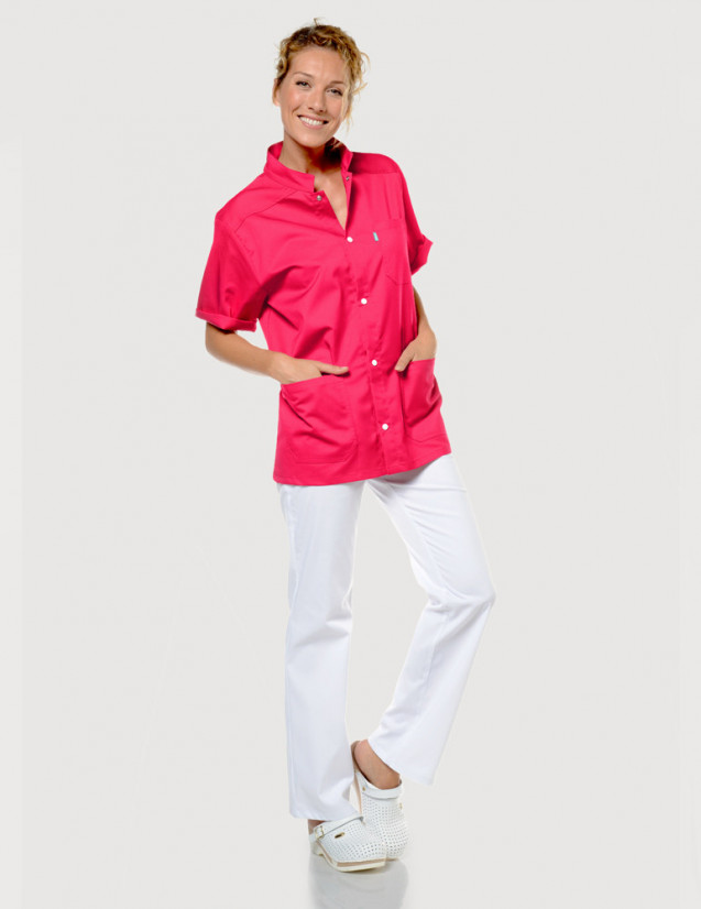 Blouse médicale mixte Claude couleur Framboise Made in France by Belissa