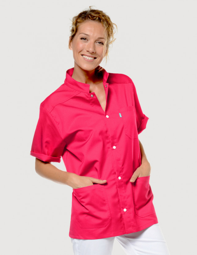Blouse médicale mixte Claude couleur Framboise Made in France by Belissa